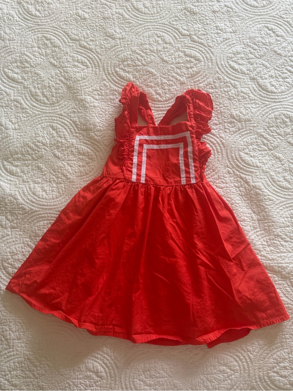 Janie and Jack Bright Orange Ruffle Strap Dress